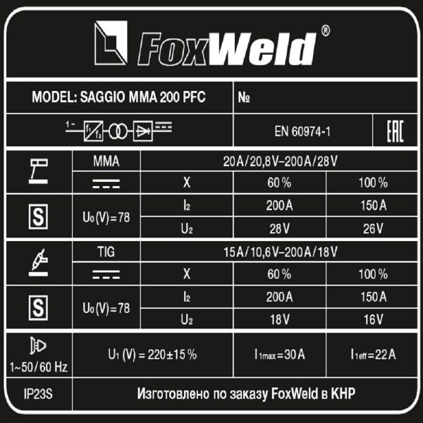 Сварочный аппарат SAGGIO MMA 200 PFC — изображение 5