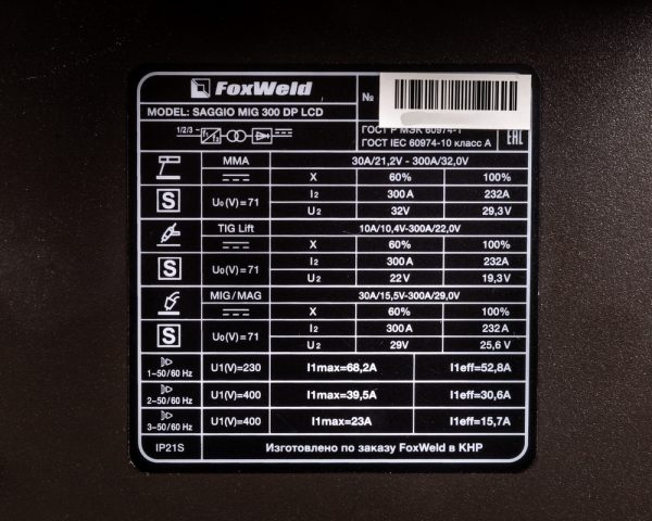 Сварочный полуавтомат SAGGIO MIG 300 DP LCD — изображение 9