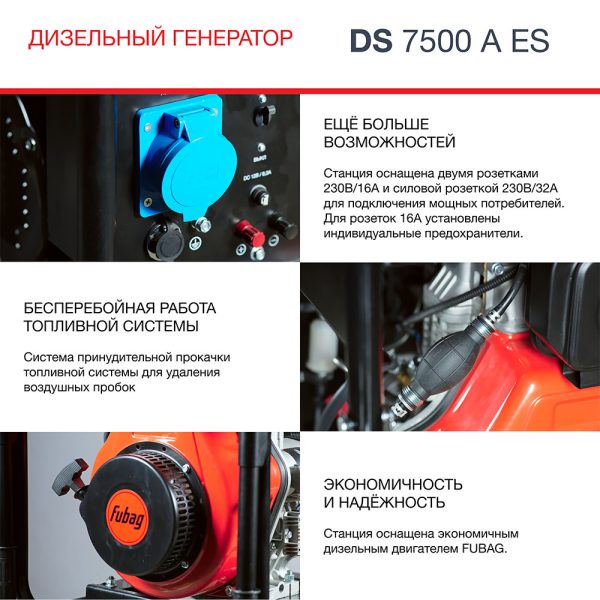 FUBAG Дизельный генератор с электростартером и коннектором автоматики DS 7500 A ES — изображение 7