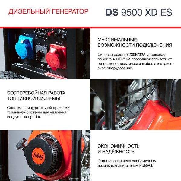 FUBAG Дизельный генератор (одно- и трехфазный) с электростартером DS 9500 XD ES — изображение 8
