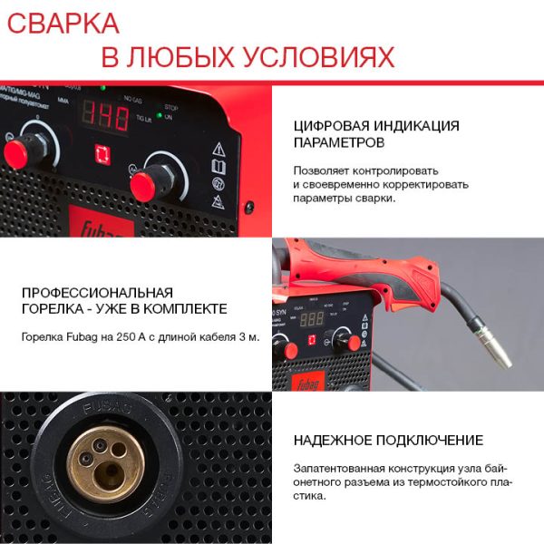 FUBAG Сварочный полуавтомат IRMIG 180 SYN с горелкой 250 А 3 м в комплекте — изображение 8