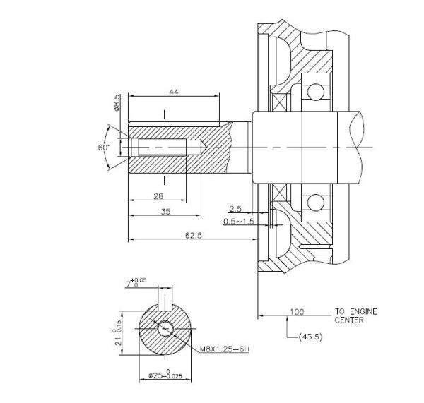 Двигатель бензиновый Loncin G420F (A type) D25/Engine Loncin G420FA (A type) D25 — изображение 3