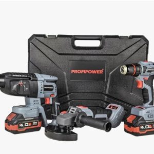 НАБОР 3в1 аккумуляторный бесщеточный PROFIPOWER ProfiSet-3E18 (УШМ, Шур, Перф)