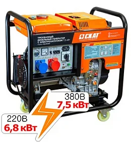 СКАТ УГД-7500ЕТ PROFF (6,8 кВт в режиме 220 В)