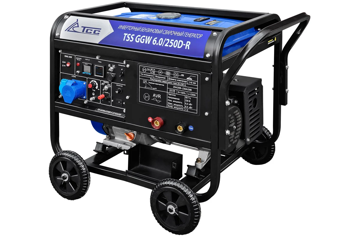 Инверторный бензиновый сварочный генератор ТСС GGW 6.0/250D-R 031170